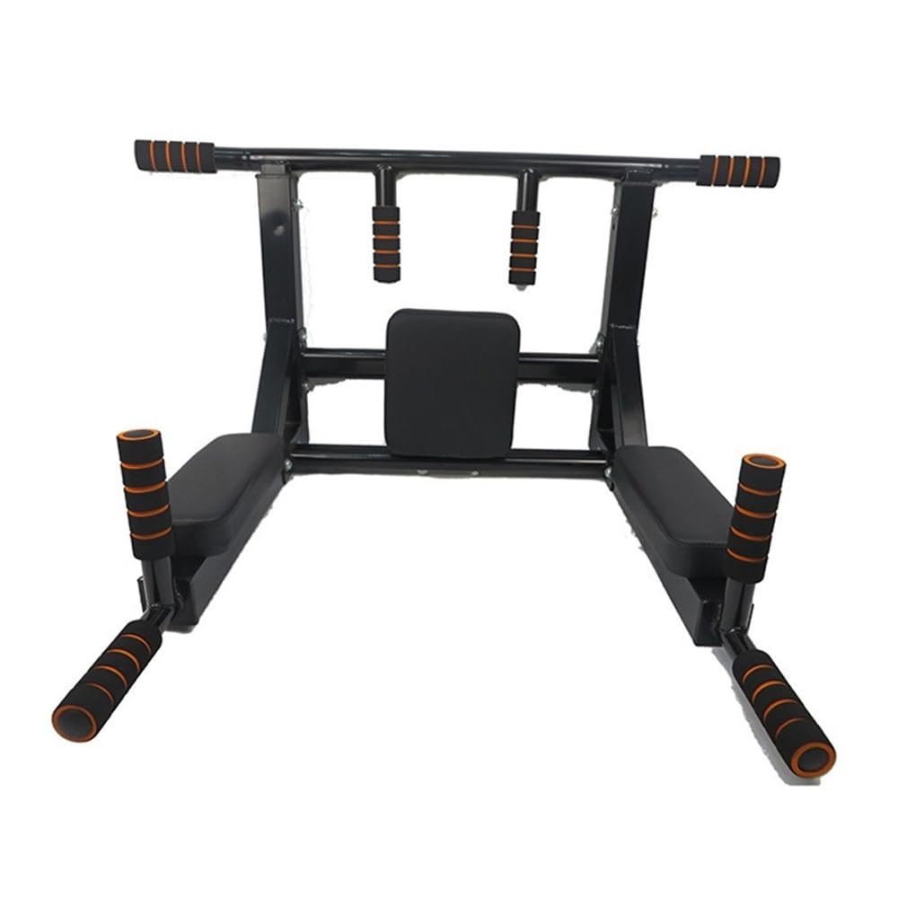 JDXQBLD Pull Up Bar, Wall Mounted Pull Up Bar Dip Station for Full-Body Strength Workouts Home Indoor Gym, 2 in 1 Multifunctional Chin Up Bar, Power Tower Exercise Training Equipment Fitness