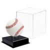Custom Acrylic Baseball Display Case with Custom Plaque and Custom Baseball Cap Set, Baseball Holder Case with Engraving Plaque, Personalized Cap, Perfect for Keepsakes and Gifts(Coffee Gold, Style-1) view 4