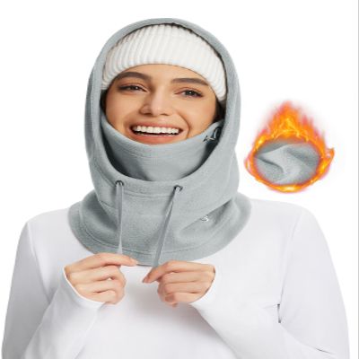 baleaf Fleece Balaclava Face Mask,Thermal Ski Mask for Women,Winter Hats Face Cover Cold Weather Gear Grey-Regular Fit