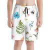Boho Flower Daisy Bee Teens Beach Shorts Running Workout Sports Shorts Summer Casual Shorts for Boys view 1