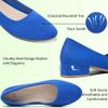 AISFAES Women Pumps Low Chunky Rounded Toe Heels Healed Dress Pumps Elegant Wedges Working ShoesRoyal Blue,US7 view 4