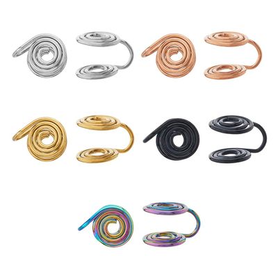 Hobbspring 10Pcs 5 Colors Pressure Earrings for Keloids Stainless Steel Clip Spiral Non-Pierced Earrings Compression Clip Metal Ear Cuff Adjustable Keloid Jewelry for Women Men Ladies