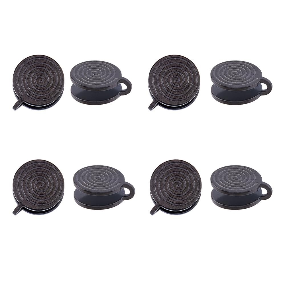 Hobbspring 8pcs Pressure Earrings for Keloids - 11mm Stainless Steel Spiral Compression Earrings - Non-pierced Clip-on Design - Black - Suitable for Women, Men & Ladies