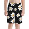 Daisy Flower Print Pattern Teens Beach Shorts Running Workout Sports Shorts Summer Casual Shorts for Boys view 1