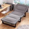 Folding Bed with Mattress, Portable Camping Cot 4 Positions Adjustable Reclining Rollaway Bed for Adults Sleeping Cots for Bedroom, Pool, Patio, view 3