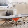 Portable Bed for Adults Travel, Ice Silk Fabric Comfortable Headrest Good Load-Bearing, Folding Camping Cot with Mattress, for Home Outdoor Travel(Gray,190 * 71CM) view 4