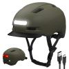 Bike Helmet, Shinmax Adult Cycling Helmet with USB Rechargeable LED Front and Back Light Bicycle Helmets for Men Women (Green, Medium) view 1
