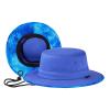 UVSAI UPF 50+ Foldable Sun Hat Patterned Under Brim Bucket Hats for Summer Hiking Fishing Beach Safari Men Women Dazzling Blue view 2