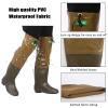 JCWGLY Mens Womens Fishing Waders Boots, 60cm High Knee Hip Wading Boots for Fishing and Hunting, Lightweight Anti Slip(Brown,10.5) view 3