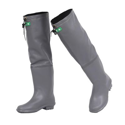 JCWGLY Mens Womens Fishing Waders Boots, 60cm High Knee Hip Wading Boots for Fishing and Hunting, Lightweight Anti Slip(Gray-,8.5)