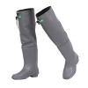 JCWGLY Mens Womens Fishing Waders Boots, 60cm High Knee Hip Wading Boots for Fishing and Hunting, Lightweight Anti Slip(Gray-,8.5) view 1