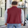 COOFANDY Lightweight Fleece Vest For Men Warm Winter Sleeveless Jacket Casual Outerwear with 5 Pockets, Wine Red, Small view 3