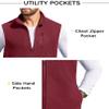 COOFANDY Lightweight Fleece Vest For Men Warm Winter Sleeveless Jacket Casual Outerwear with 5 Pockets, Wine Red, Small view 4