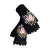 2024 Hand Embroidered Gloves Flower Embroidered Gloves Hand Embroidered Knitted Fingerless Winter (Black, One Size) view 4