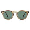JOVAKIT Vintage Kids Polarized Sunglasses for Girls Boys Age 2-9, Round Sun Glasses for Children UV400 Protection (Stripe Brown/Green) view 2