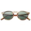 JOVAKIT Vintage Kids Polarized Sunglasses for Girls Boys Age 2-9, Round Sun Glasses for Children UV400 Protection (Stripe Brown/Green) view 3