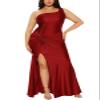 2026 Women's One Shoulder Tight Floor Length Side Split Dresses Elegant and Fashion Wedding Guest Party Dress view 1