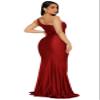 2026 Women's One Shoulder Tight Floor Length Side Split Dresses Elegant and Fashion Wedding Guest Party Dress view 3