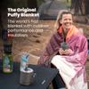 Rumpl Original Puffy Blanket - Warm, Water-Resistant Camping Blanket with 100% Recycled Synthetic Insulation, 52"x75", Original Puffy V2, Deepwater view 2
