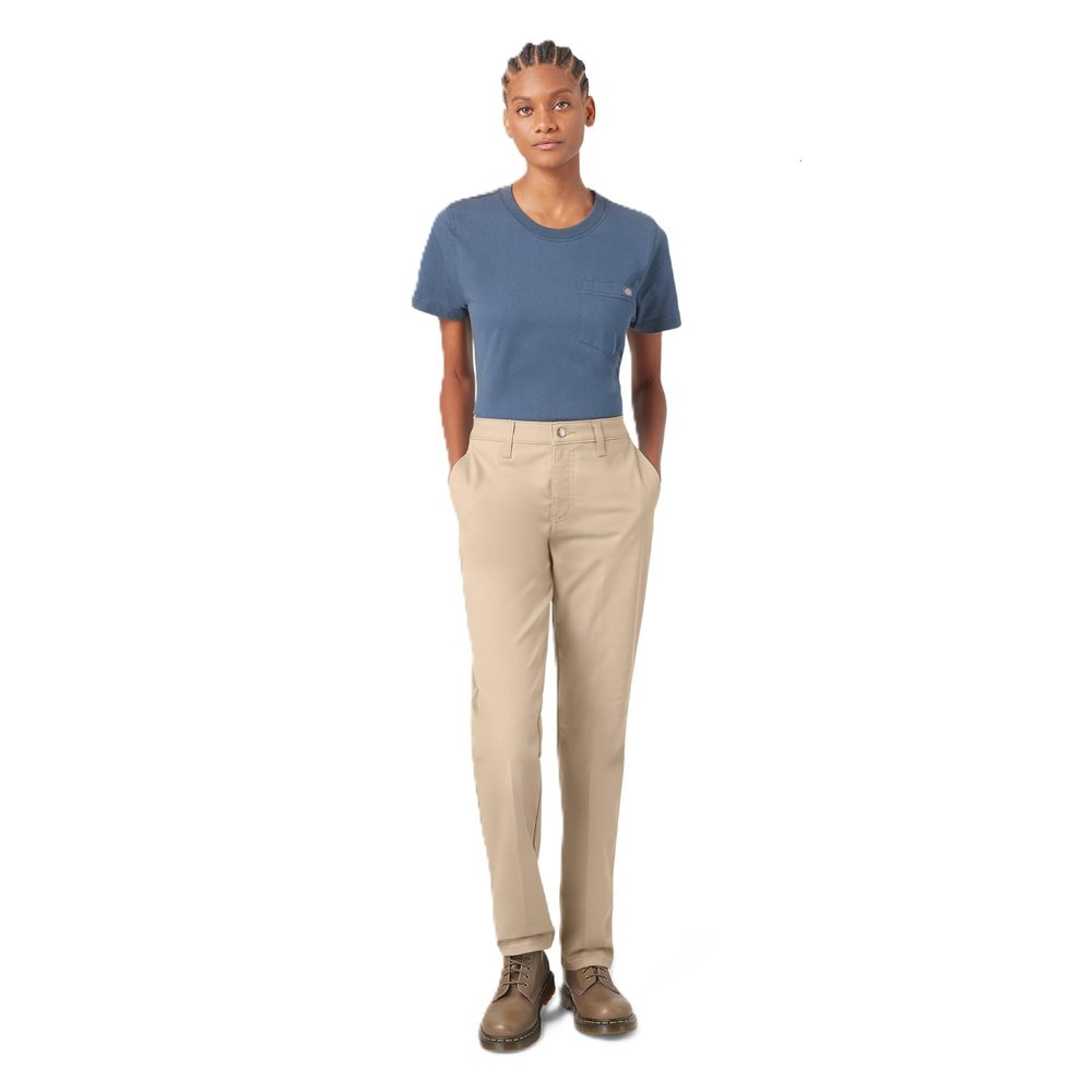 Dickies Womens Super Flex Twill Pant - Straight, Desert Sand, 27