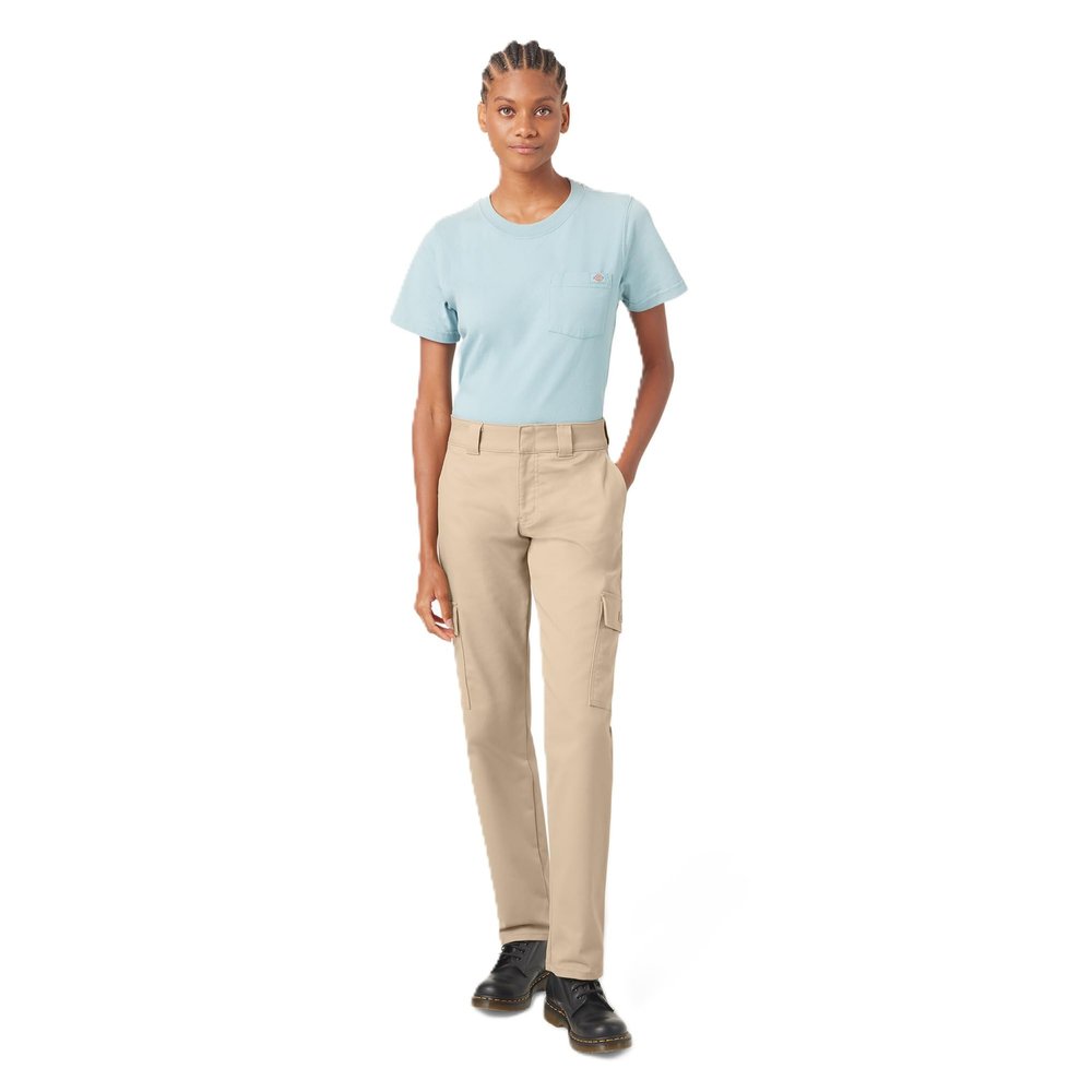 Dickies Womens Super Flex Twill Cargo Pant, Desert Sand, 24