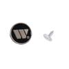 Welch Men's Metal Bachelor Buttons for Suspenders (2 Packs), Silver and Black