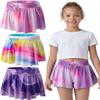 3 Pack Girls Flowy Shorts with Spandex Liner 2-in-1 Youth Butterfly Skirts for Fitness, Running, Sports (Set 14, Large) view 1