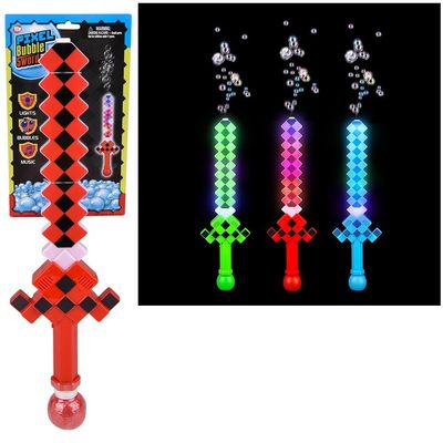 Rhode Island Novelty 20" Light-Up Pixel Bubble Sword, 1 Per Order, Style May Vary