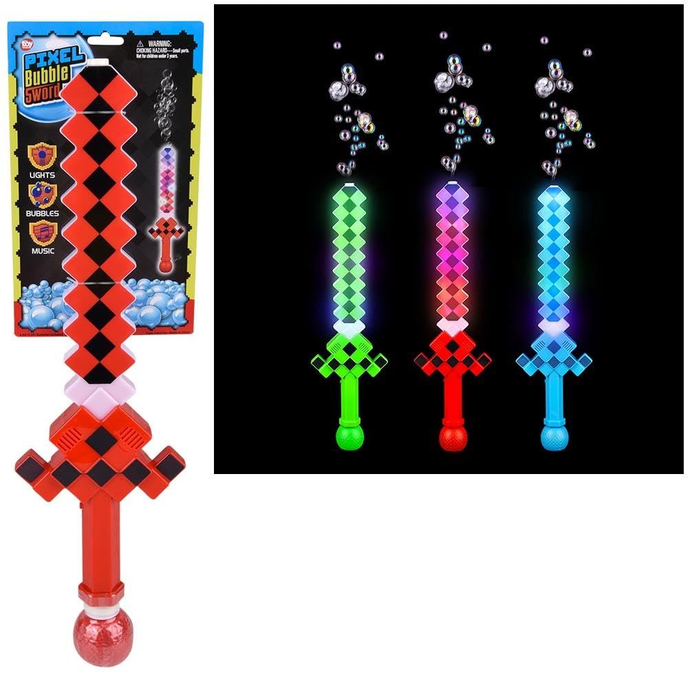Rhode Island Novelty 20" Light-Up Pixel Bubble Sword, 1 Per Order, Style May Vary