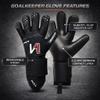 ONEKEEPER Viper Black Professional-Level Goalkeeper Glove for Kids & Youth & Adults | GK Soccer Goalie Gloves | 3.5 mm Contact Latex | Negative Cut | Removable Strap (Black, 6) view 3