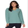 RBX Lightweight V-Neck Sweatshirt for Women Soft Ribbed Long Sleeve Top V-Neck Sweater Pullover for Casual Wear, Yoga Arctic XS view 1