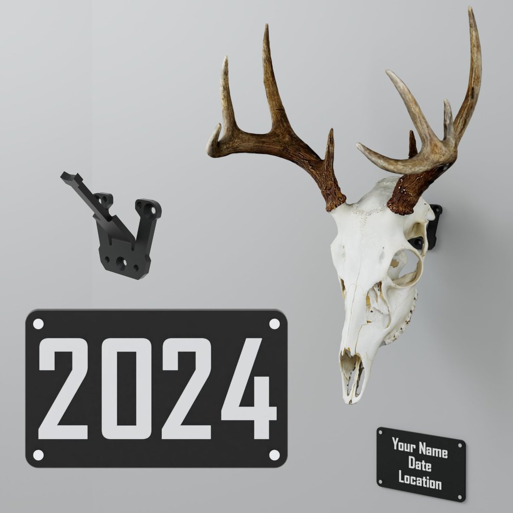 Prized Possessions Sturdy European Mount Skull Hanger. Low Profile. USA Based Company. Secure Your Euro Mount with Peace of Mind! Show Off Your Deer Skull Mount! (3x5 Plaque, 1, Count)