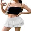 ELDINA Women's 2024 Casual Mini Skirts Ruffle Hem A-Line Short Skirt White view 1