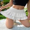 ELDINA Women's 2024 Casual Mini Skirts Ruffle Hem A-Line Short Skirt White view 4