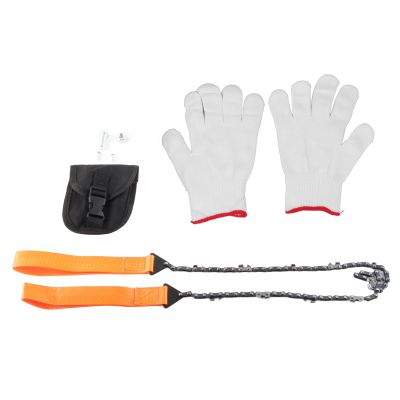 Compact Survival Chainsaw - 26in Stainless Steel Hand Rope Chain Saw with Nylon Handle for Outdoor Wood Cutting, Camping, Tree Trimming