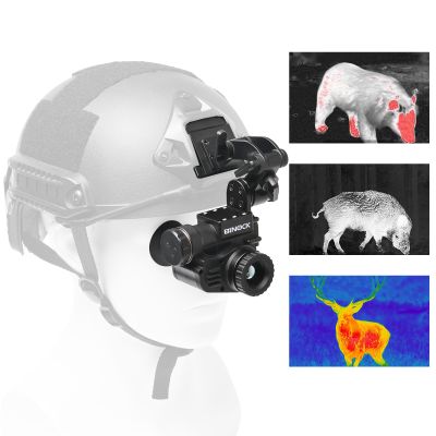 BINOCK BTI10 Helmet Thermal Imaging Goggles, 15 mm Lens Night Vision Scope with 384x288 Matrix, 800m Person Recognition, 1500m Car Recognition Head Mounted Thermal Monocular for Camping Hunting