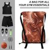 LMNGH Drawstring Backpack Sport Gym With Swirl Pattern Sackpack Bag With Side Pocket Resistant Sackpack for Women Men view 3