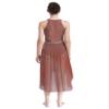 vastwit Women's Sleeveless Lyrical Ballet Leotard Dress Shiny Rhinestone Modern Contemporary Dance Costume Dusty Pink Large view 3