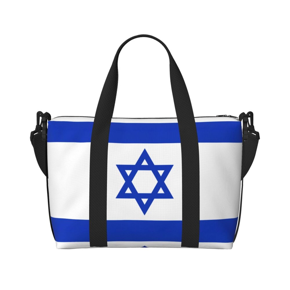Israeli Flag Small Duffel Bag Foldable Travel Bag Weekender Bag Overnight Gym Hospital Bags For Women&Men