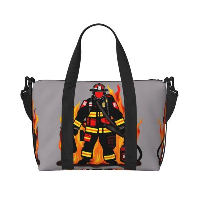 Firefighter Fireman Small Duffel Bag Foldable Travel Bag Weekender Bag Overnight Gym Hospital Bags For Women&Men