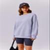 PINSPARK Womens Sweatshirt Crewneck Fleece Pullover Tops Oversized Sweat Shirts with Thumbholes Pockets Fall Outfits, Light Grey M view 4