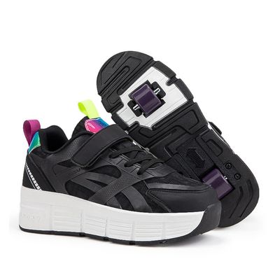 ZYANLING Kids Roller Skates Shoes Sneakers for Boys & Girls, Outdoor Skateboarding Shoe with 2-Wheels Fashion Parkour Shoes Unisex Retractable Skating Shoes for Children's Park Sports Walking
