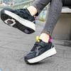 ZYANLING Kids Roller Skates Shoes Sneakers for Boys & Girls, Outdoor Skateboarding Shoe with 2-Wheels Fashion Parkour Shoes Unisex Retractable Skating Shoes for Children's Park Sports Walking view 2