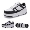 ZYANLING Kids Roller Skates Shoes Sneakers for Boys & Girls, Unisex Outdoor Parkour Shoes with 4-Wheels Trainer Skateboarding Shoe Retractable Skating Shoes for Children's Park Sports Walking view 3