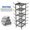 LZMZMQ Yoga Mat Storage and Organizer Rack, Free Standing Home Gym Garage Storage Holder for Dumbbells/Foam Roller/Yoga Blocks, Commercial Workout Equipment Storage Rolling Cart, 5 Tier(Gold) view 4