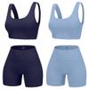 YWBIN 4 Piece Workout Sets for Women Seamless Ribbed High Waist Yoga shorts with Sports Bra Outfits view 1