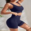 YWBIN 4 Piece Workout Sets for Women Seamless Ribbed High Waist Yoga shorts with Sports Bra Outfits view 2