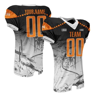 Custom Adult Youth Football Jersey with Stripes Sublimation Printed Logo Name Number