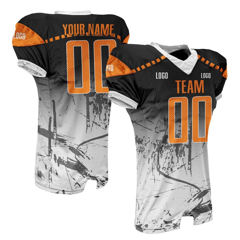 Custom Adult Youth Football Jersey with Stripes Sublimation Printed Logo Name Number
