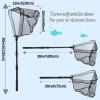 Tacklurenet Folding Kayak Fishing Net With Telescopic Handle - Three Adjustable Sizes 50in-38in-30in - Rubber Granule Nonslip Gloves and Storage Bag Included view 2